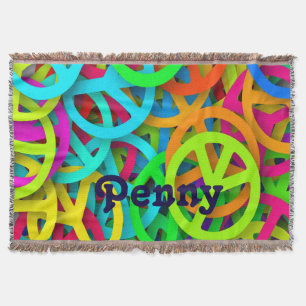 Colorful Peace Signalering ontwerp Drow Blanket Deken