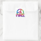 Colorful Peace Symbol Square Sticker (Tas)