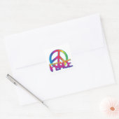 Colorful Peace Symbol Square Sticker (Envelop)