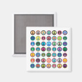 Colorful Peace Symbols Magneet (Voorkant / Achterkant)