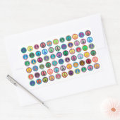 Colorful Peace Symbols Rechthoekige Sticker (Envelop)