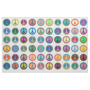 Colorful Peace Symbols Stof