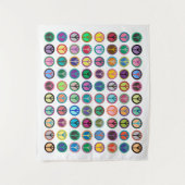 Colorful Peace Symbols Wandkleed (Voorkant)