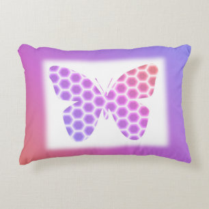 Colorful Peach roze Paars Geometric Butterfly Art Accent Kussen