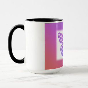 Colorful Peach roze Paars Geometric Butterfly Art Mok