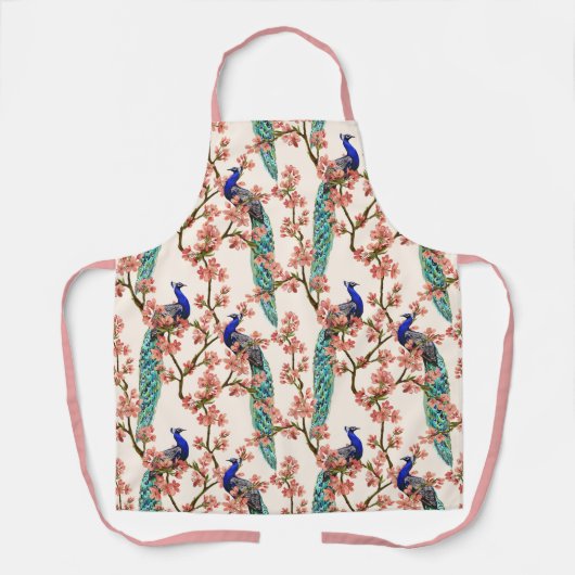 Colorful Peacock Apron Schort (Voorkant)