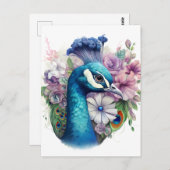 Colorful Peacock Briefkaart (Voorkant / Achterkant)
