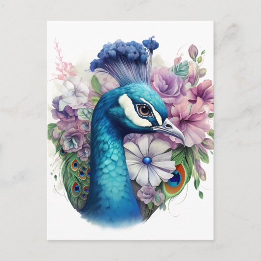 Colorful Peacock Briefkaart (Voorkant)