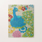 Colorful Peacock en Flowers Legpuzzel (Verticaal)