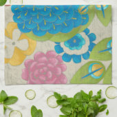 Colorful Peacock en Flowers Theedoek (Gevouwen)