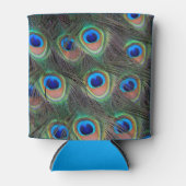 Colorful Peacock Feather Eyespot Pattern Blikjeskoeler (Voorkant)