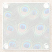 Colorful Peacock Feather Eyespot Pattern Glazen Onderzetter (Achterkant)