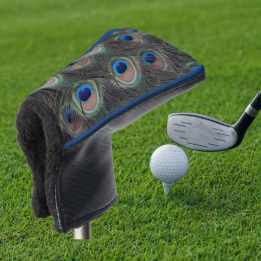 Colorful Peacock Feather Eyespot Pattern Golfheadcover