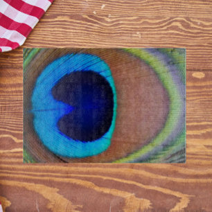 Colorful Peacock Feather Eyespot Snijplank