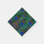 Colorful Peacock Feathers Etching Style Servet (Hoek)
