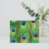 Colorful Peacock Feathers Print Briefkaart (Staand voorkant)