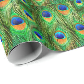 Colorful Peacock Feathers Print Cadeaupapier (Rol Hoek)