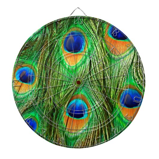 Colorful Peacock Feathers Print Dartbord (Voorkant)