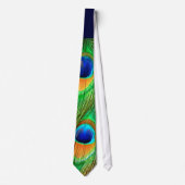 Colorful Peacock Feathers Print Stropdas (Voorkant)