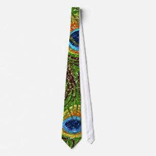 Colorful Peacock Feathers Print Stropdas