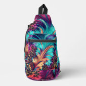 Colorful Peacock Feathers Sling Bag (Voorkant)