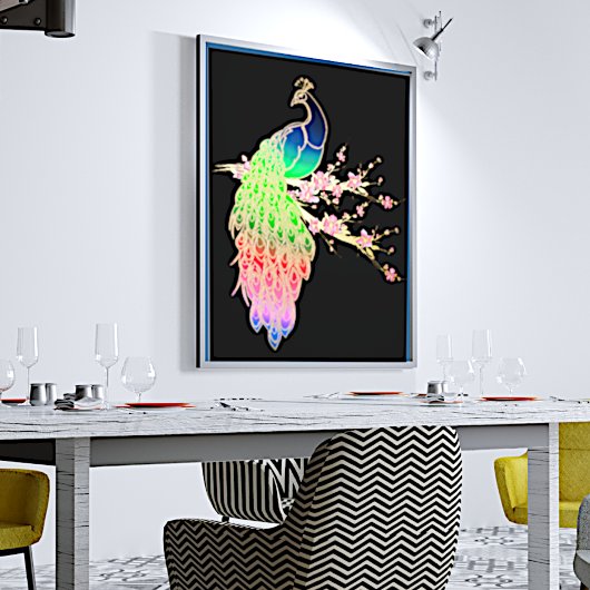 Colorful Peacock Folie Afdrukken