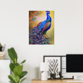 Colorful Peacock Poster (Thuiskantoor)
