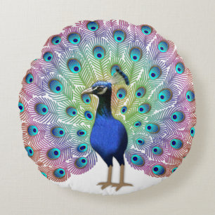 Colorful Peacock Rond Kussen