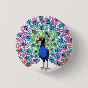 Colorful Peacock Ronde Button 3,2 Cm