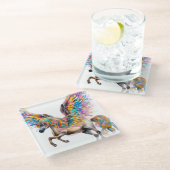 Colorful Pegasus Glazen Onderzetter (Schuin)
