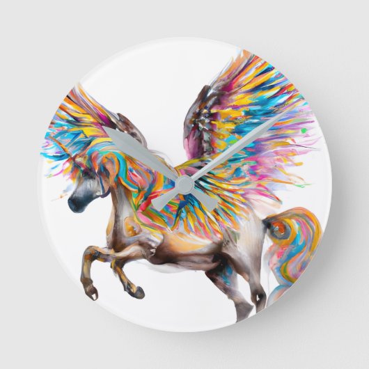 Colorful Pegasus Ronde Klok (Voorkant)
