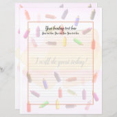 Colorful Pencils Lined Writing Paper (Voorkant / Achterkant)