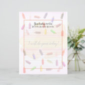 Colorful Pencils Lined Writing Paper (Staand voorkant)