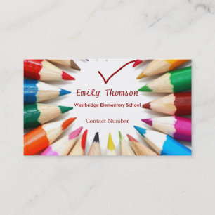 Colorful Pencils Teachers Visitekaartje Afsprakenkaartje