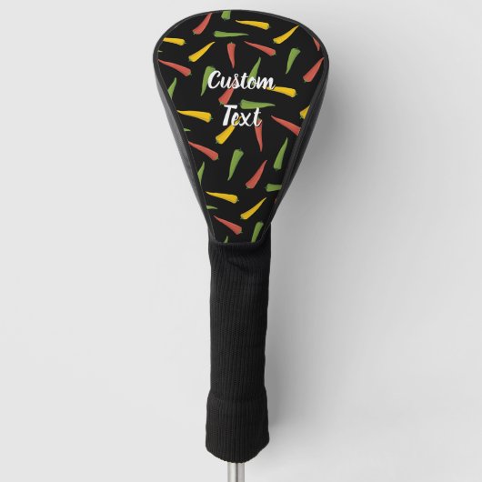 Colorful Peppers Pattern Golf Head Hoesje Golfheadcover (Voorkant)