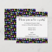 Colorful Perfume flessen patroon. Kaart (Voorkant / Achterkant)