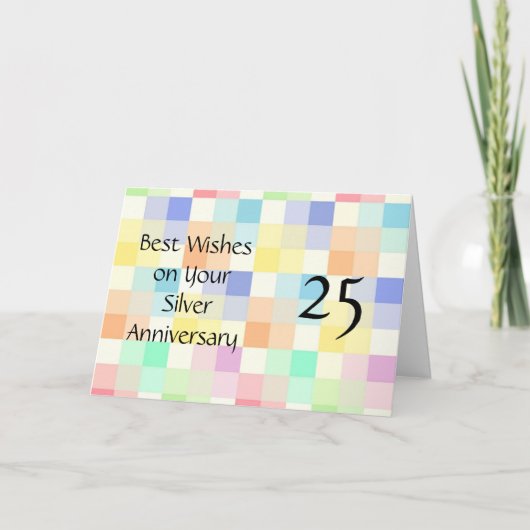Colorful Personalized 25th Wedding Jubileum Kaart (Voorkant)