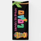 Colorful Personalized Luau Party Tiki Banner (Verticaal)