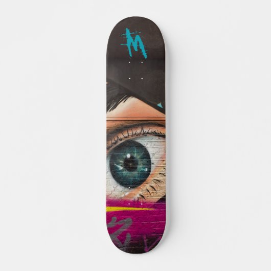 Colorful Personalized Modern Eye Street Art Skateboard (Voorkant)