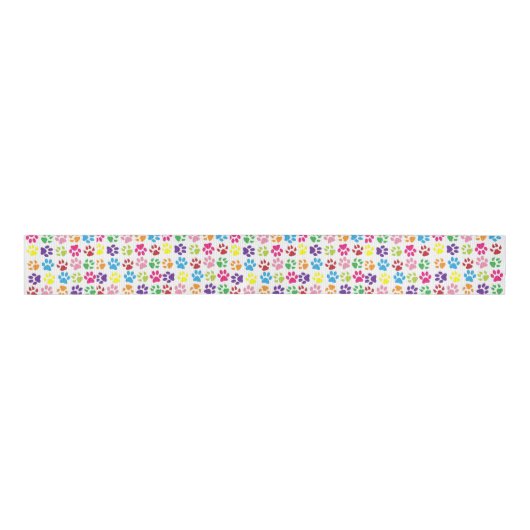 Colorful Pet Paws Grosgrain Lint (Voorkant)
