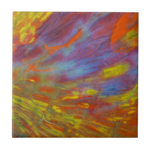 Colorful Petrified Wood close-up Tegeltje