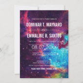 Colorful Photo Galaxy Wedding Invitation Kaart (Voorkant)