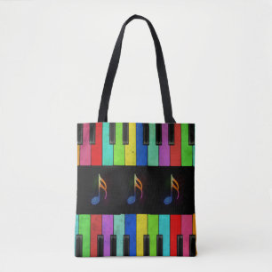 Colorful Piano Keys & Muzieknoten Draagtas