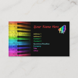 Colorful Piano-toetsenbord & Visitekaartje notitie