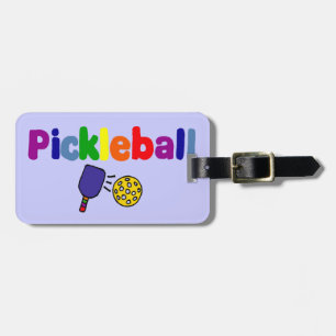 Colorful Pickleball Art-ontwerp Bagagelabel
