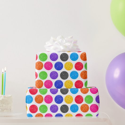 Colorful Pickleball op White Cadeaupapier (Feestgeschenken)