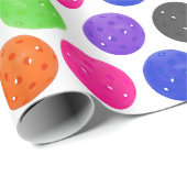 Colorful Pickleball op White Cadeaupapier (Rol Hoek)