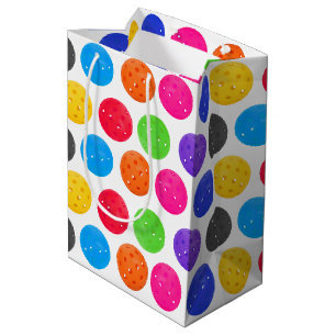 Colorful Pickleball op White Medium Cadeauzakje