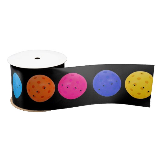 Colorful Pickleball op zwart Lint (Spoel)