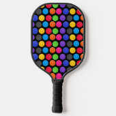 Colorful Pickleball op zwart Paddle (Achterkant)